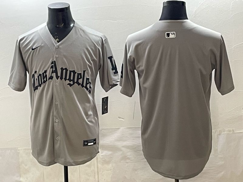 Men 2026 Los Angeles Dodgers Blank Grey Five generations Nike MLB Jersey style 001->los angeles dodgers->MLB Jersey